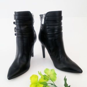 Guess Emalee Pointed Toe Buckle Ankle Boots